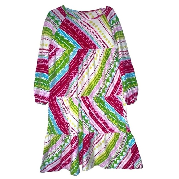 Garnet Hill Other - Garnet Hill Girls Boho Holiday Christmas Dress Cotton Size 6